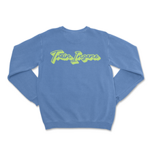 Load image into Gallery viewer, TRAIN INSANE (NEON) // COMFORT COLORS CREWNECK (FLO BLUE) // UNISEX ADULT