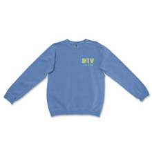 Load image into Gallery viewer, TRAIN INSANE (NEON) // COMFORT COLORS CREWNECK (FLO BLUE) // UNISEX ADULT