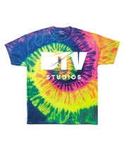 Load image into Gallery viewer, DTV LOGO // TIE DYE TSHIRT (NEON RAINBOW) // UNISEX (YOUTH &amp; ADULT)